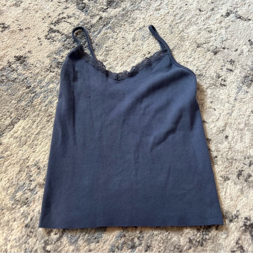 Brandy Melville Lace Blue Lace Trim Cami Top